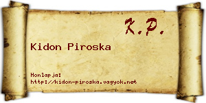 Kidon Piroska névjegykártya