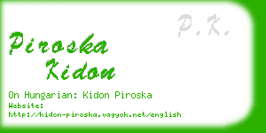 piroska kidon business card